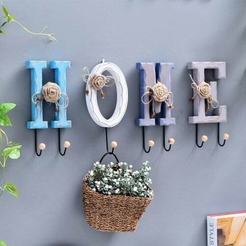 European style creative key hook Wall-mounted coat hook Home wall door shelf Modern hanger wall fitting room decoration hook