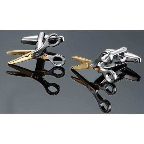 DY The new high quality brass material design classic gold scissors Cufflinks Mens French shirt Cufflinks free shipping