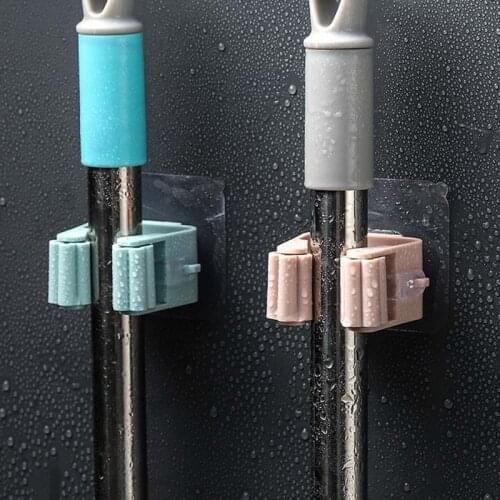 Wall Mounted Mop Suction Hanging Pipe Hooks Brush Broom Hanger Home Storage Rack Bathroom Organizer Holder Household Tools