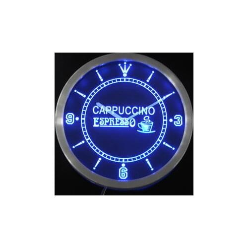 Nc0304 Cappuccino Espresso Coffee Neon Light Signs LED Wall Clock