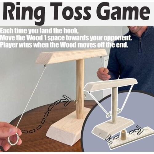 NEW Party Toys Leisure Industrial Style Bar Drink Shop Handmade Wooden Ring Toss Hooks Fast-paced Interactive Game For Bars Home
