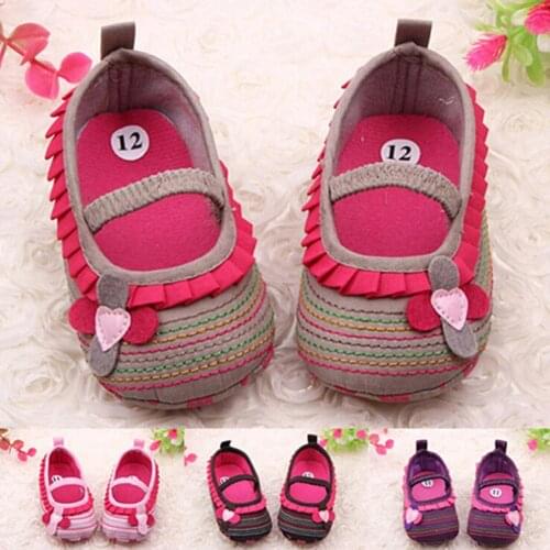 Toddler Infant Baby Girl Flower Shoes Crib Prewalker Newborn To 18 Months Babyshoes