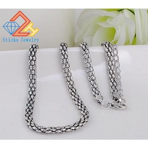 Necklace Women Men Jewelry Classic 0.5 cm Flat Corn Chain New Fashion Necklace