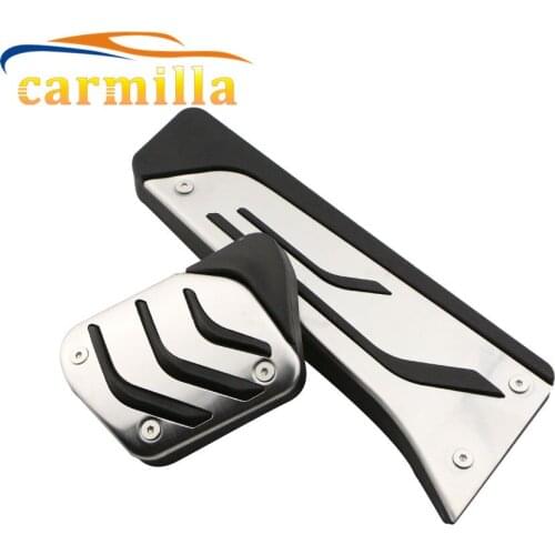 2 Pcs/Set AT Stainless Steel Fuel Brake Pedals Plate Pedal for BMW X3 X5 X6 F20 F30 E34 E39 E70 E71 E90 E46 F31 320i 325 320d