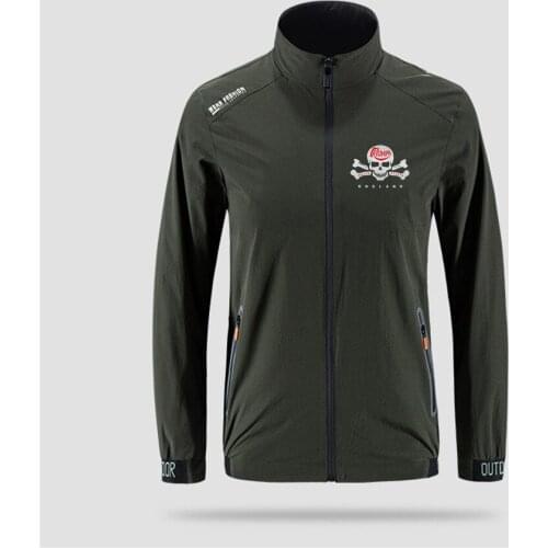 Triumph Of The Classic Skull Logo Slim Sport Street Windbreaker Zipper Thin Jacket Mens Casual Front Printing Jacket Asian Size