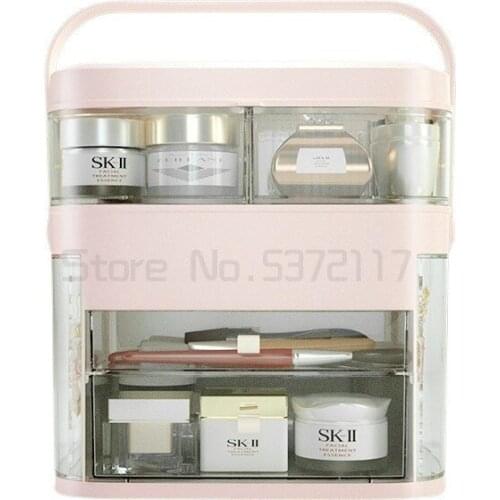 LED light cosmetic box lipstick skin care products jewelry shelf multifunctional storage box with cover
