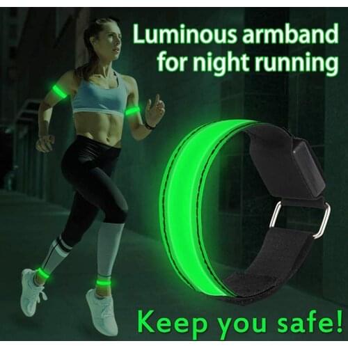 Usb Charging Led Luminous Night Running Bracelet Bracelet Night Reflective Seat Belt Outdoor Sports Luminous Arm Belt