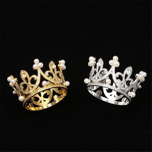 1 Pc Mini Crown Tiara Cake Decoration Rhinestone Crown Baking Decoration DIY Cake Birthday Crown Decoration