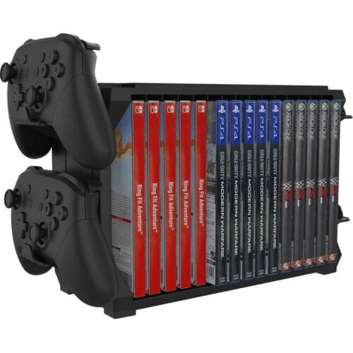 Universal Games Discs Storage Rack Game Storage Tower Game Disc Rack Controller Organizer For PS5 PS4 Console/Xbox One Series CD