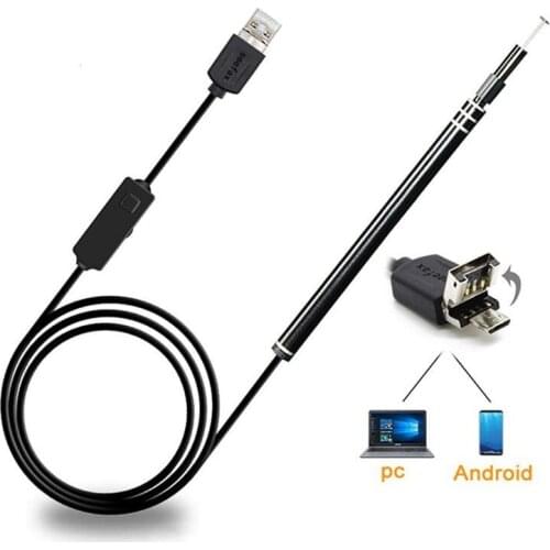 USB Ear Cleaning Endoscope 2 In1 USB HD Visual Ear Spoon 5.5mm Mini Camera Android PC Ear Wax Pick Otoscope Borescope Tool