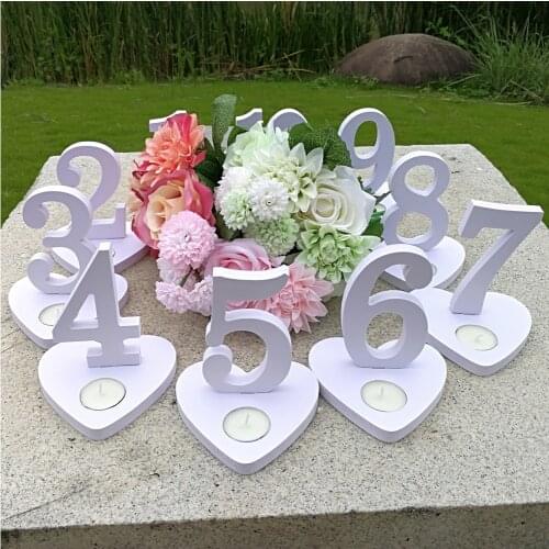 10 Pcs/set Table Number 1-10 Hollow Digital Place Holder Wooden Wedding Party Supplies Figure Card Digital Seat Decoration