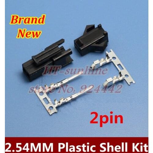 100sets (connectors|SM) SM 2Pin Pitch 2.54MM Female and Male Housing + terminals SM-2P SM-2R JST 2.54MM SM2.54