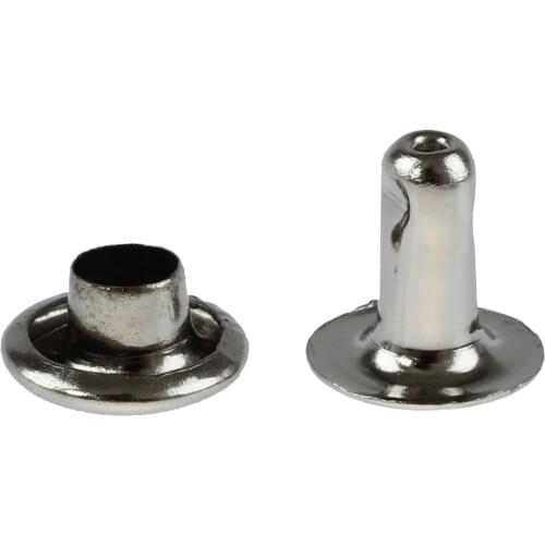 100 Sets 6mm Round Iron Rivets Rapid Studs for Riveting, Decorating, Tightening etc.--Silver