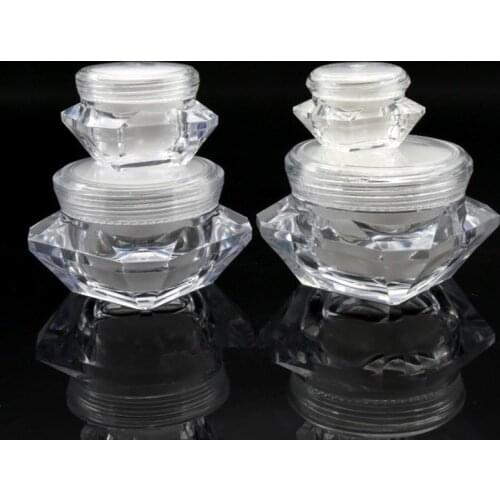 100pcs 5g 10g 15g 30g Empty Plastic Jar Diamond Shape Clear Pot for Nail Art Glitters Small Make Up Cream Cosmetic Container