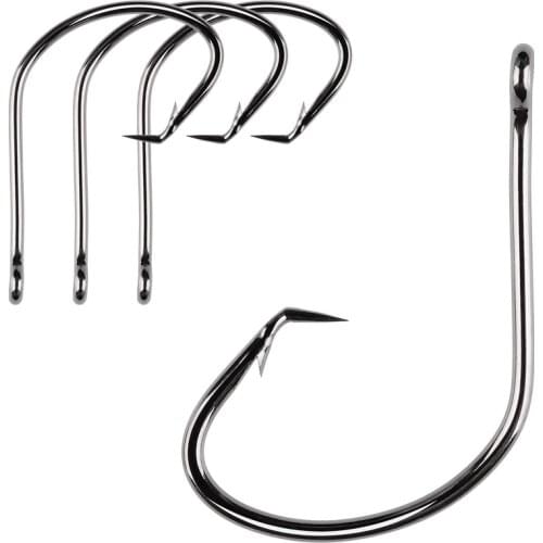100pcs Strong Offset Fish Hooks High-carbon steel Octopus Hook Saltwater Fishing Hook for Snapper Bass #4 - #6/0