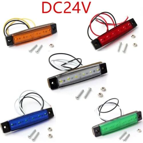 2pcs/lot 24V 6 LED Side Marker Light for Trailer Boat Lorries Indicator Lamp New LED Truck Boat Bus Trailer Side Marker Rear