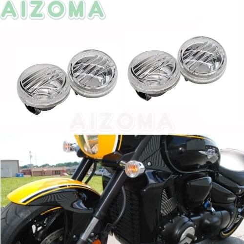 2005-2012 For Suzuki Boulevard M50 C50 C90 M109R C109R VL800 C1800R 4PCS Front/Rear Indicator Turn Signals Lights Lense Cover