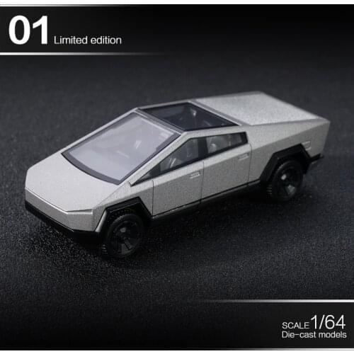 2020 New 1:64 Tesla Cybertruck Truck 01 Silve Alloy Car Model Diecasts Toy Vehicles Toy Cars Kid Toys For Children Gifts Boy Toy