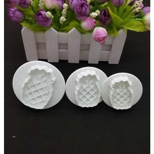 3pcs/set pineapple Plunger Cutter cake fondant sugarcraft decorating tools cake mold stand cookie cutter , 100sets/lot