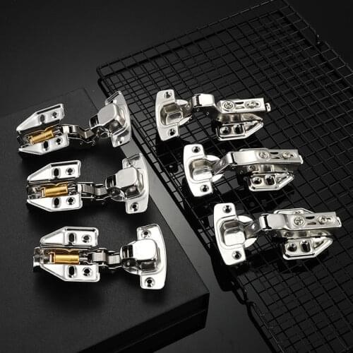 4PCS Stainless Steel Hinge Cupboard Wardrobe Door Hinge Furniture Shock Absorber Wooden Furniture Fittings Hinges furniture