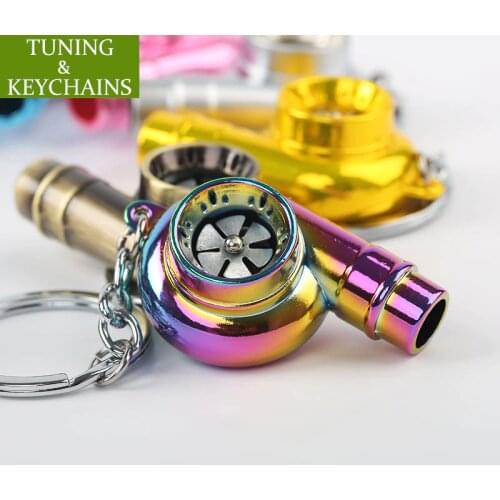5 PCS/Lot Whistle Sound Turbo Turbine Turbocharger Sleeve Bearing Keychain Keyring Key chain Keyfob Car Auto Tuning