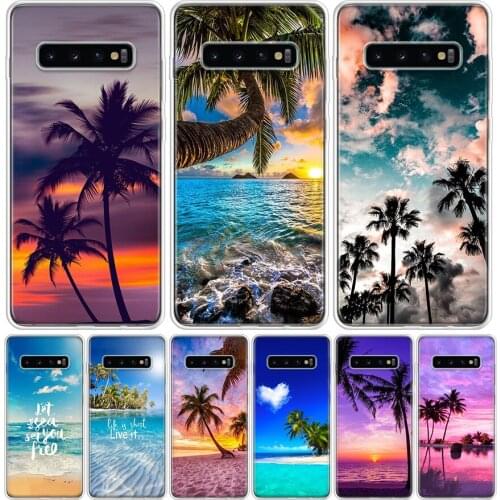Summer Beach Sunset Palm Cover Phone Case For Samsung Galaxy A51 A71 A50 A10 A20E A30 A40 A70 M30S A01 A21 A6 A7 A8 A9 Plus + Co
