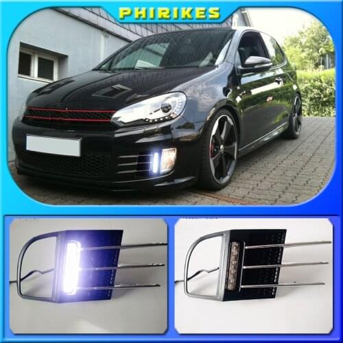 For Volkswagen Golf 6 Golf6 GTI 2010 2011 2012 Auto LED Daytime Light Running Light DRL Front Fog Lamp Day Light fog light