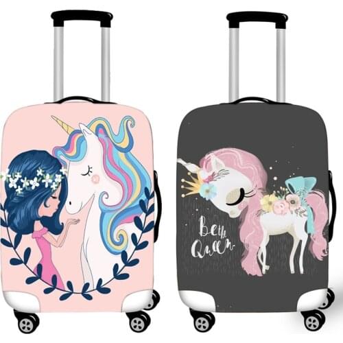 Exclusive Unicorn Luggage Cover Elasticity Case Suitcase Covers Trolley Baggage Dust Protective Case Cover Travel Accessories