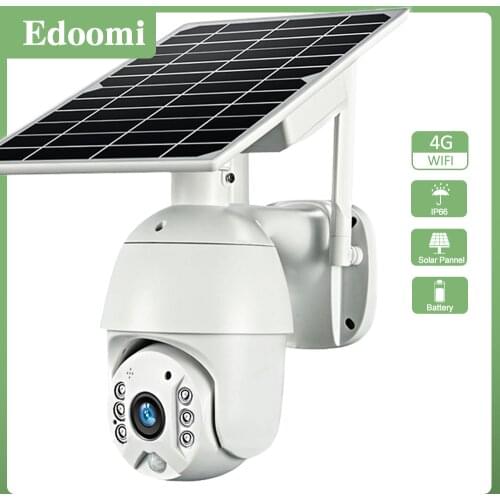 4G SIM Card 1080P IP Camera WIFI 8W Solar Video Battery Security Outdoor PTZ CCTV Smart Monitor Wireless Dome IP66 Surveillance