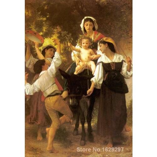 Canvas Portrait Paintings Return from the Harvest by William Adolphe Bouguereau impressionist art High quality Hand painted
