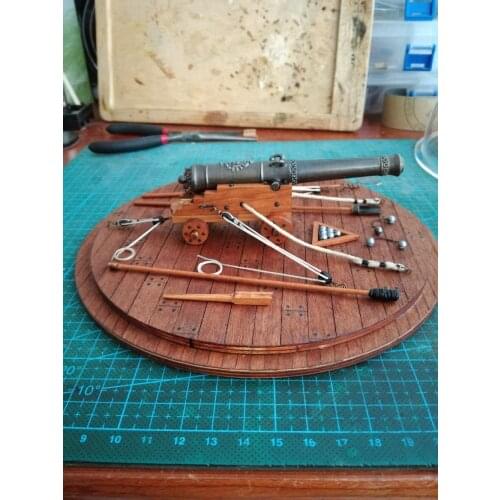 Scale 1/24 classics Russian ship cannon model kit Resin gun foundry carving guns barbette wooden model