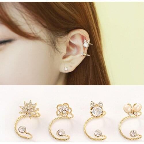 Korean Fine Crystal Bow Flower Spiral Stud Earring Sun Medal Round Rhinestone Earrings Jewelry For Women GIFT