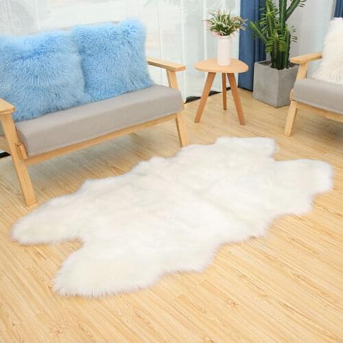 ROWNFUR Soft Artificial Sheepskin Carpet For Living Room Kid Bedroom Bath Mat Chair Cover Fluffy Anti-Slip Faux Fur Area Rug