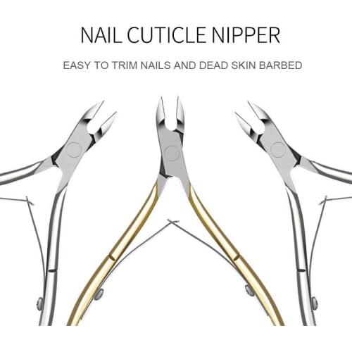Meancere Nail Cuticle Nipper Stainless Steel Tweezer Clipper Dead Skin Remover Scissor Plier Manicure Pusher Tool