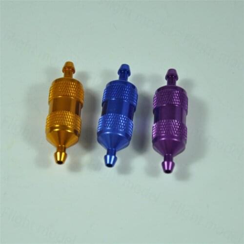 Metal Anodized Aluminum Large Fuel Filter For Gas Glow Smoke Fuels RC Airplane Parts 3 Colors High precision