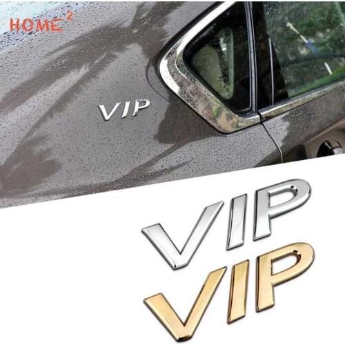 Metal VIP Car Sticker for Honda Toyota Volvo SSANG YONG Skoda Peugeot Proton MG Auto Body Rear Letter Emblem Badge Accessories