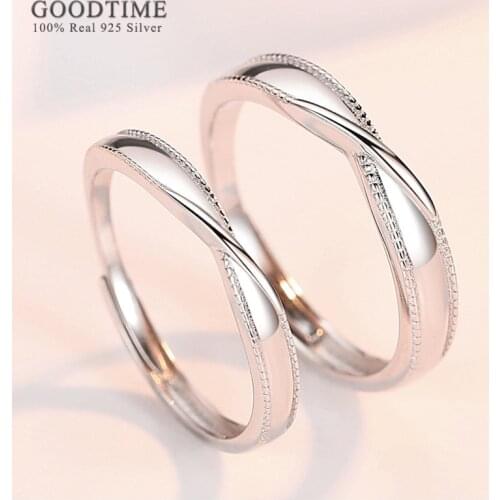Fashion Couple Rings Pure 100% 925 Sterling Silver Interwoven Rings For Women Men Anniversary Jewelry Accessories Lover Gift