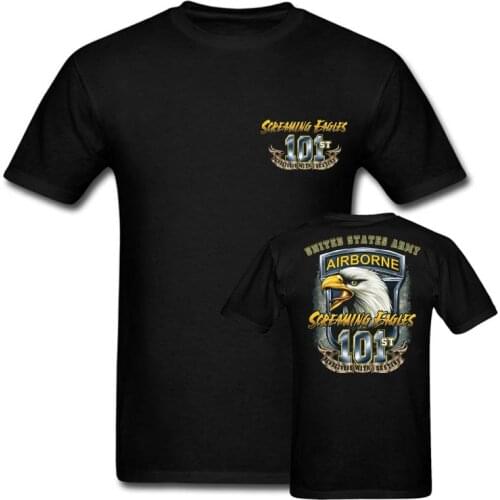 US Army 101st Airborne Military Classic T shirt Men two sides casual cotton gift tee USA Size