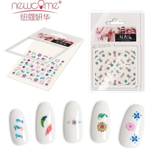 New Designs Nail Stickers Set Mixed Floral Geometric Nail Art Water Transfer Decals Sliders Flower Leaves Manicures Decoration