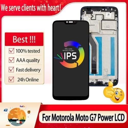 New For Motorola MOTO G7 Power LCD Display Touch Screen+Frame (155mm XT1955-1-2-4-7) (157mm XT1955-6-5) Digitizer Replacement