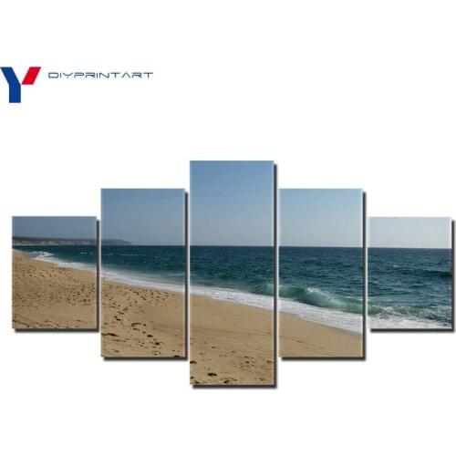 Beach Wave 5 Pcs/set Modern Wall Art Ocean Landscape Wall Decorations for Living Room A0919