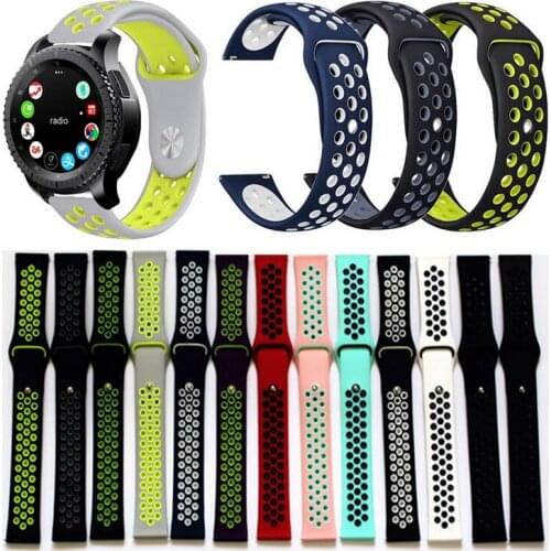 100PCS 20 22 MM silicone Strap For Samsung Gear sport S2 S3 Classic Frontier watch Band Huawei Watch 2 HUAMI AMAZFIT BIP