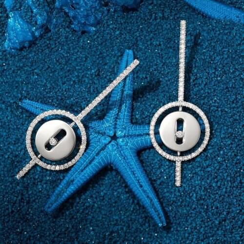 BOHO Luxury Round Stud Earrings For Women Wedding Cubic Zircon Crystal CZ Dubai Indian Bridal Earrings Bohemia Hot Trendy