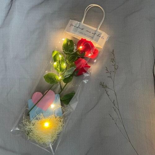 Rose LED Light Artificial Flower Glass Cover Dome Light Valentines Day Decoration Lantern Silk Sesame Flower Light