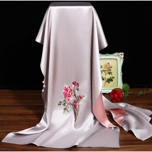 Silk Shawl female wild spring, autumn and winter retro scarf embroidered wedding with dual-use mother silk scarf