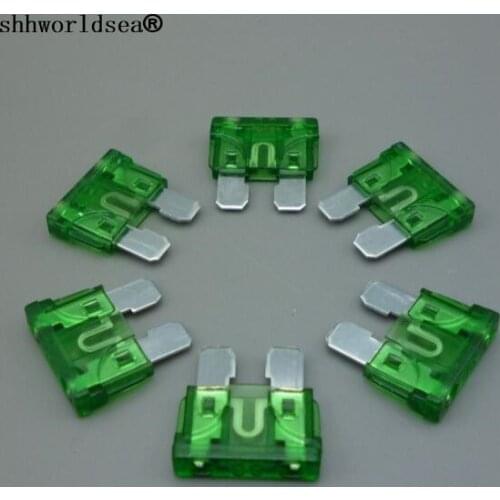 Shhworldsea 100pcs/lot Zinc Material Medium 30A 30A Gree Auto Blad Fuse Automotive Car Blade Fuses Mini Fuse For Car