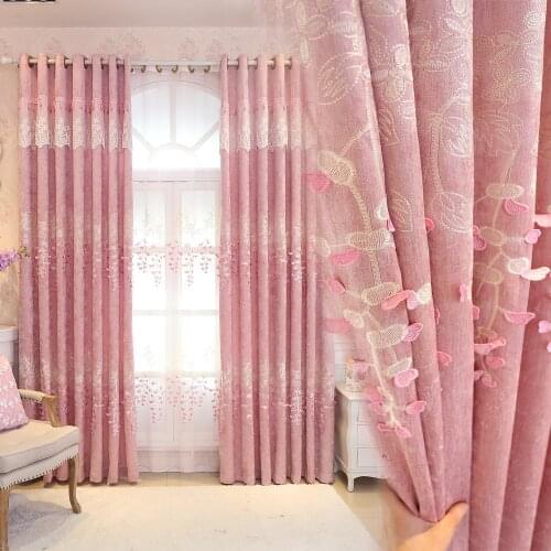 Embroidered Curtains, Living Room And Bedroom Chenille Embossed Curtains, European Pastoral Fabric