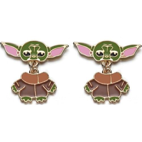 Cute Anime Stud Earrings Enamel Cartoon Earrings Women Girl Jewelry Cosplay Costume This is the way Movie Fandom Gift