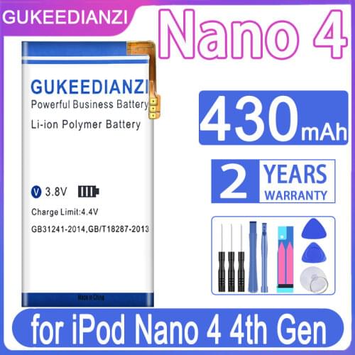 GUKEEDIANZI Replacement Battery 430mAh for iPod Nano 4 4th Gen Nano 4