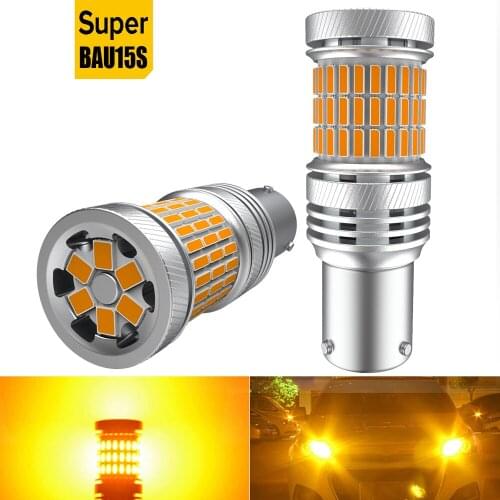 Led Turn Signal Light PY21W BAU15S Bulbs On Cars Accessories Amber Automotive Goods Diode Lamp For Golf 5 Mk4 4 Mk2 7 6 Mk7 Mk3